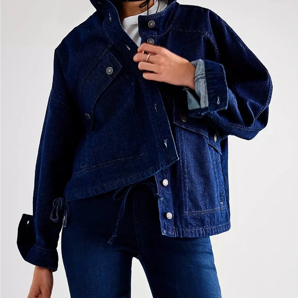 We The Free Dark Blue Jean Jacket - Picture 1 of 13